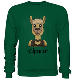 Herz Alpaka - Basic Sweatshirt - Schweinchen's Shop - Sweatshirts - Bottle Green / S