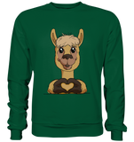 Herz Alpaka o.T. - Basic Sweatshirt - Schweinchen's Shop - Sweatshirts - Bottle Green / S