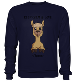 "Keep Calm" Alpaka - Basic Sweatshirt - Schweinchen's Shop - Sweatshirts - Oxford Navy / S