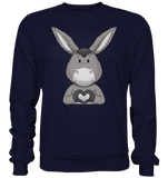 Esel "Herz" o.T. - Basic Sweatshirt - Schweinchen's Shop - Sweatshirts - Oxford Navy / S