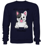 "Keep Calm Frenchie" - Basic Sweatshirt - Schweinchen's Shop - Sweatshirts - Oxford Navy / S