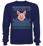 Christmas Retro Pullover - "Team Schweinchen" - Blue - Basic Sweatshirt - Schweinchen's Shop - Sweatshirts - Oxford Navy / S