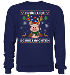 Christmas Pullover - "Retro" - Schweinchen's Shop - Sweatshirts - Oxford Navy / S