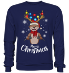 Christmas Pullover - "Merry Christmas" - Schweinchen's Shop - Sweatshirts - Oxford Navy / S