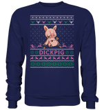 Christmas Pullover - "DickPig" - Rose - Schweinchen's Shop - Sweatshirts - Oxford Navy / S