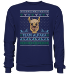 Christmas Pullover - "Team Alpaka" - Blue - Schweinchen's Shop - Sweatshirts - Oxford Navy / S
