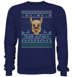 Christmas Pullover - "Team Alpaka" - Blue - Schweinchen's Shop - Sweatshirts - Oxford Navy / S