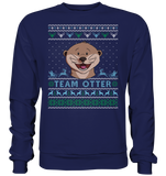 Christmas Pullover - "Team Otter" - Blue - Basic Sweatshirt - Schweinchen's Shop - Sweatshirts - Oxford Navy / S