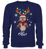 Christmas Pullover - "Team Otter" - Schweinchen's Shop - Sweatshirts - Oxford Navy / S