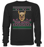 Christmas Pullover - "Team Alpaka" - Rose - Schweinchen's Shop - Sweatshirts - Jet Black / S