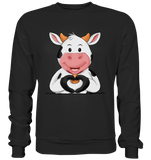 Herz Kuh o.T. - Basic Sweatshirt - Schweinchen's Shop - Sweatshirts - Jet Black / S