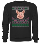 Christmas Retro Pullover - "Team Schweinchen" - Rose - Basic Sweatshirt - Schweinchen's Shop - Sweatshirts - Jet Black / S