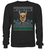 Christmas Pullover - "Team Alpaka" - Blue - Schweinchen's Shop - Sweatshirts - Jet Black / S