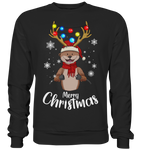 Christmas Pullover - "Merry Christmas" - Schweinchen's Shop - Sweatshirts - Jet Black / S