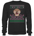 Christmas Pullover - "Team Otter" - Rose - Schweinchen's Shop - Sweatshirts - Jet Black / S