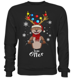 Christmas Pullover - "Team Otter" - Schweinchen's Shop - Sweatshirts - Jet Black / S