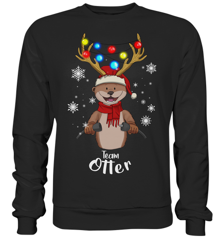 Christmas Pullover - "Team Otter" - Schweinchen's Shop - Sweatshirts - Jet Black / S