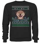Christmas Pullover - "Team Otter" - Blue - Basic Sweatshirt - Schweinchen's Shop - Sweatshirts - Jet Black / S