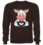Herz Kuh o.T. - Basic Sweatshirt - Schweinchen's Shop - Sweatshirts - Hot Chocolate / S