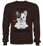 "I Love Frenchies" - Basic Sweatshirt - Schweinchen's Shop - Sweatshirts - Hot Chocolate / S