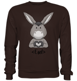 "Herz Esel" - Basic Sweatshirt - Schweinchen's Shop - Sweatshirts - Hot Chocolate / S