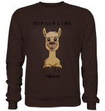 "Keep Calm" Alpaka - Basic Sweatshirt - Schweinchen's Shop - Sweatshirts - Hot Chocolate / S