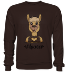 Herz Alpaka - Basic Sweatshirt - Schweinchen's Shop - Sweatshirts - Hot Chocolate / S