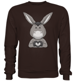 Esel "Herz" o.T. - Basic Sweatshirt - Schweinchen's Shop - Sweatshirts - Hot Chocolate / S