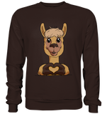 Herz Alpaka o.T. - Basic Sweatshirt - Schweinchen's Shop - Sweatshirts - Hot Chocolate / S