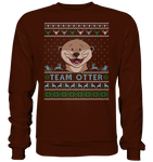 Christmas Pullover - "Team Otter" - Blue - Basic Sweatshirt - Schweinchen's Shop - Sweatshirts - Hot Chocolate / S