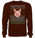 Christmas Retro Pullover - "Team Schweinchen" - Blue - Basic Sweatshirt - Schweinchen's Shop - Sweatshirts - Hot Chocolate / S