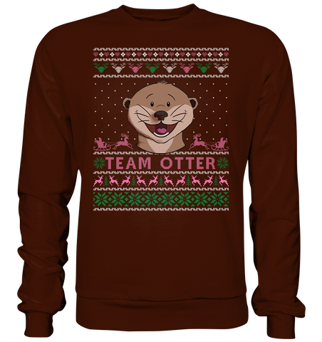 Christmas Pullover - "Team Otter" - Rose - Schweinchen's Shop - Sweatshirts - Hot Chocolate / S