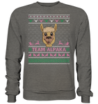 Christmas Pullover - "Team Alpaka" - Rose - Schweinchen's Shop - Sweatshirts - Charcoal (Heather) / S
