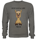 "Keep Calm" Alpaka - Basic Sweatshirt - Schweinchen's Shop - Sweatshirts - Charcoal (Heather) / S