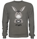 "Herz Esel" - Basic Sweatshirt - Schweinchen's Shop - Sweatshirts - Charcoal (Heather) / S