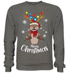 Christmas Pullover - "Merry Christmas" - Schweinchen's Shop - Sweatshirts - Charcoal (Heather) / S