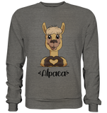 Herz Alpaka - Basic Sweatshirt - Schweinchen's Shop - Sweatshirts - Charcoal (Heather) / S