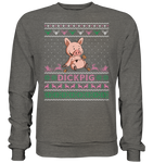 Christmas Pullover - "DickPig" - Rose - Schweinchen's Shop - Sweatshirts - Charcoal (Heather) / S