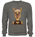 Herz Alpaka o.T. - Basic Sweatshirt - Schweinchen's Shop - Sweatshirts - Charcoal (Heather) / S