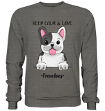 "Keep Calm Frenchie" - Basic Sweatshirt - Schweinchen's Shop - Sweatshirts - Charcoal (Heather) / S