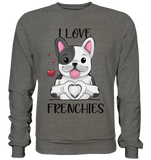 "I Love Frenchies" - Basic Sweatshirt - Schweinchen's Shop - Sweatshirts - Charcoal (Heather) / S