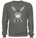 Esel "Herz" o.T. - Basic Sweatshirt - Schweinchen's Shop - Sweatshirts - Charcoal (Heather) / S