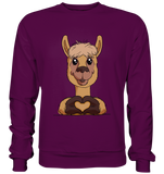 Herz Alpaka o.T. - Basic Sweatshirt - Schweinchen's Shop - Sweatshirts - Plum / S