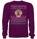 Christmas Pullover - "Team Otter" - Rose - Schweinchen's Shop - Sweatshirts - Plum / S