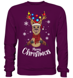 Christmas Pullover - "Merry Christmas" - Schweinchen's Shop - Sweatshirts - Plum / S