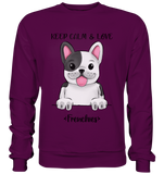 "Keep Calm Frenchie" - Basic Sweatshirt - Schweinchen's Shop - Sweatshirts - Plum / S