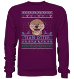 Christmas Pullover - "Team Otter" - Blue - Basic Sweatshirt - Schweinchen's Shop - Sweatshirts - Plum / S