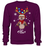 Christmas Pullover - "Team Otter" - Schweinchen's Shop - Sweatshirts - Plum / S