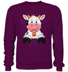 Kuh o-T. - Basic Sweatshirt - Schweinchen's Shop - Sweatshirts - Plum / S