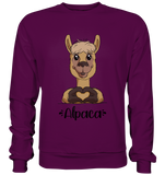 Herz Alpaka - Basic Sweatshirt - Schweinchen's Shop - Sweatshirts - Plum / S
